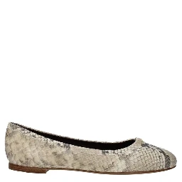 Beige Goatskin Ballet Flats