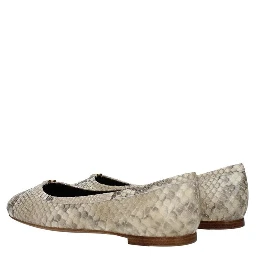 Beige Goatskin Ballet Flats