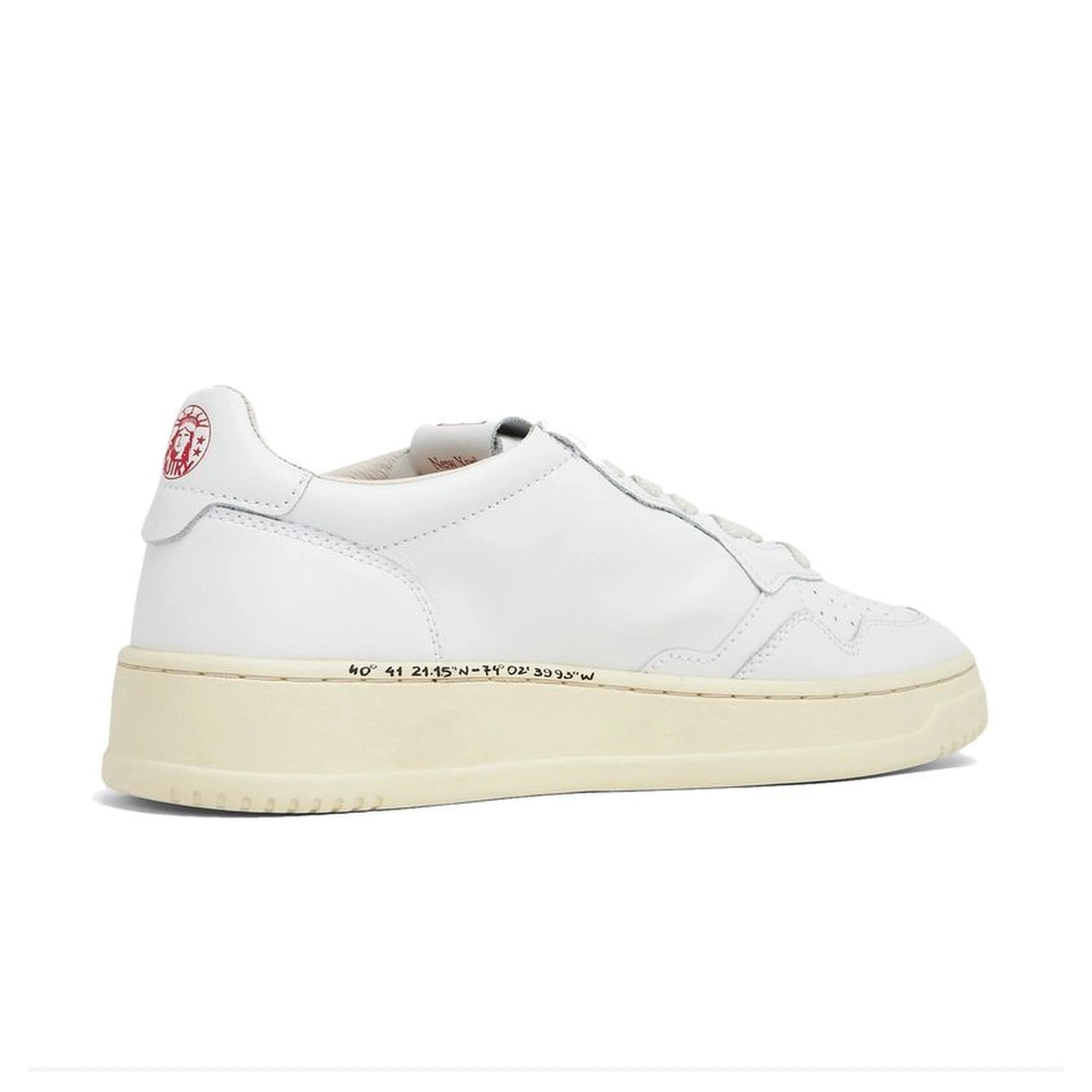 White Leather Low Top Sneakers