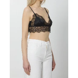 Satin bralette with lace