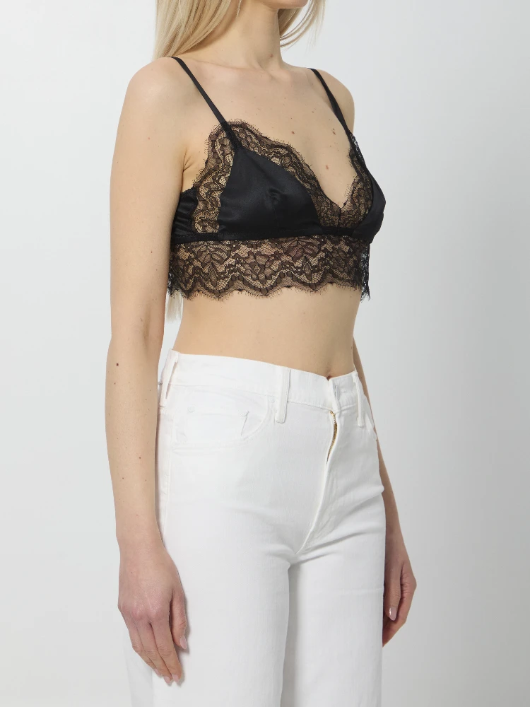 Satin bralette with lace alternative