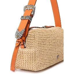 PINKO BAULETTO TRITTICO RAFIA handbag