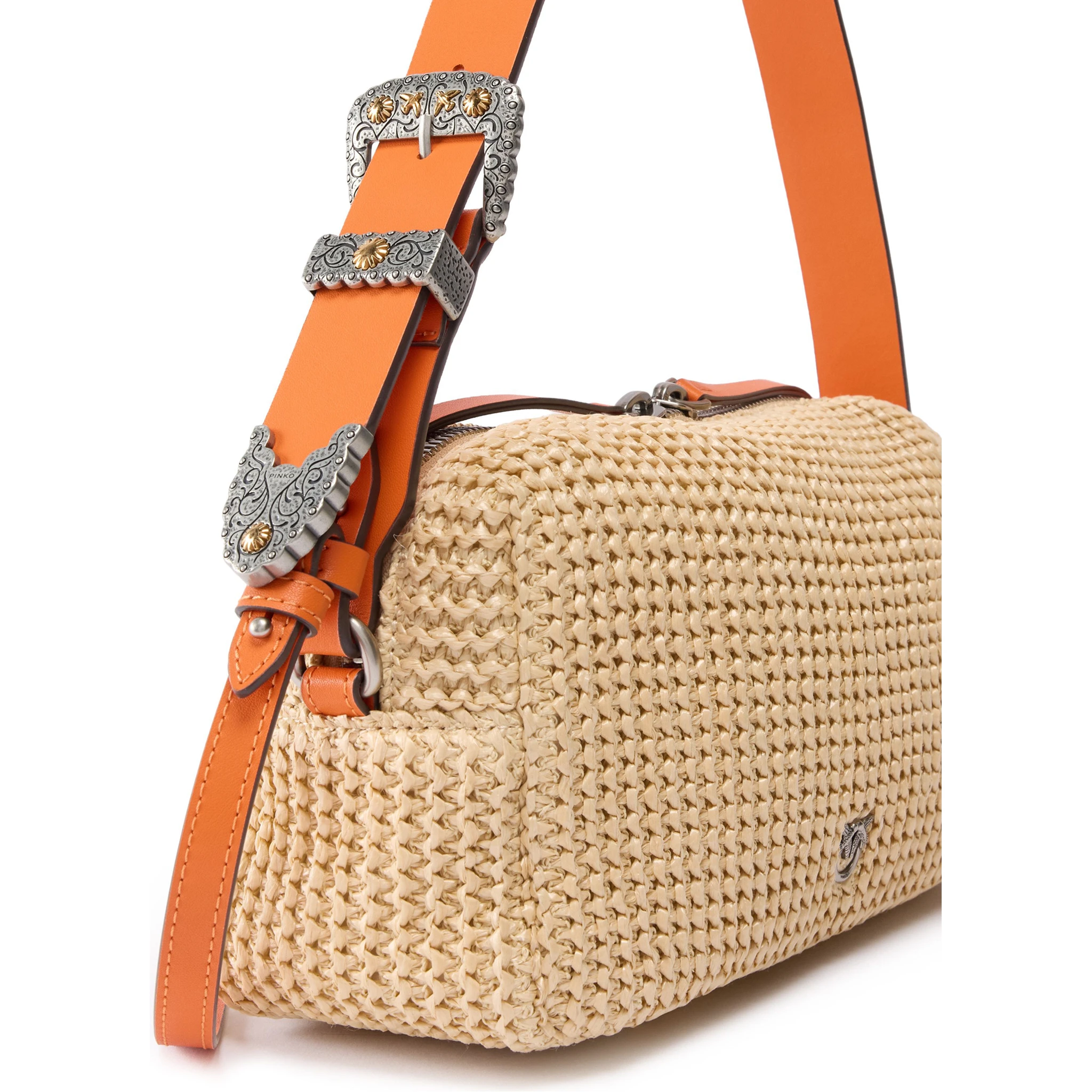 PINKO BAULETTO TRITTICO RAFIA handbag
