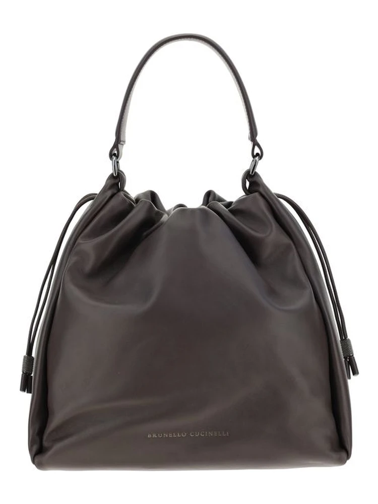 حقيبة كتف بوس توروس من جلد العجل البني