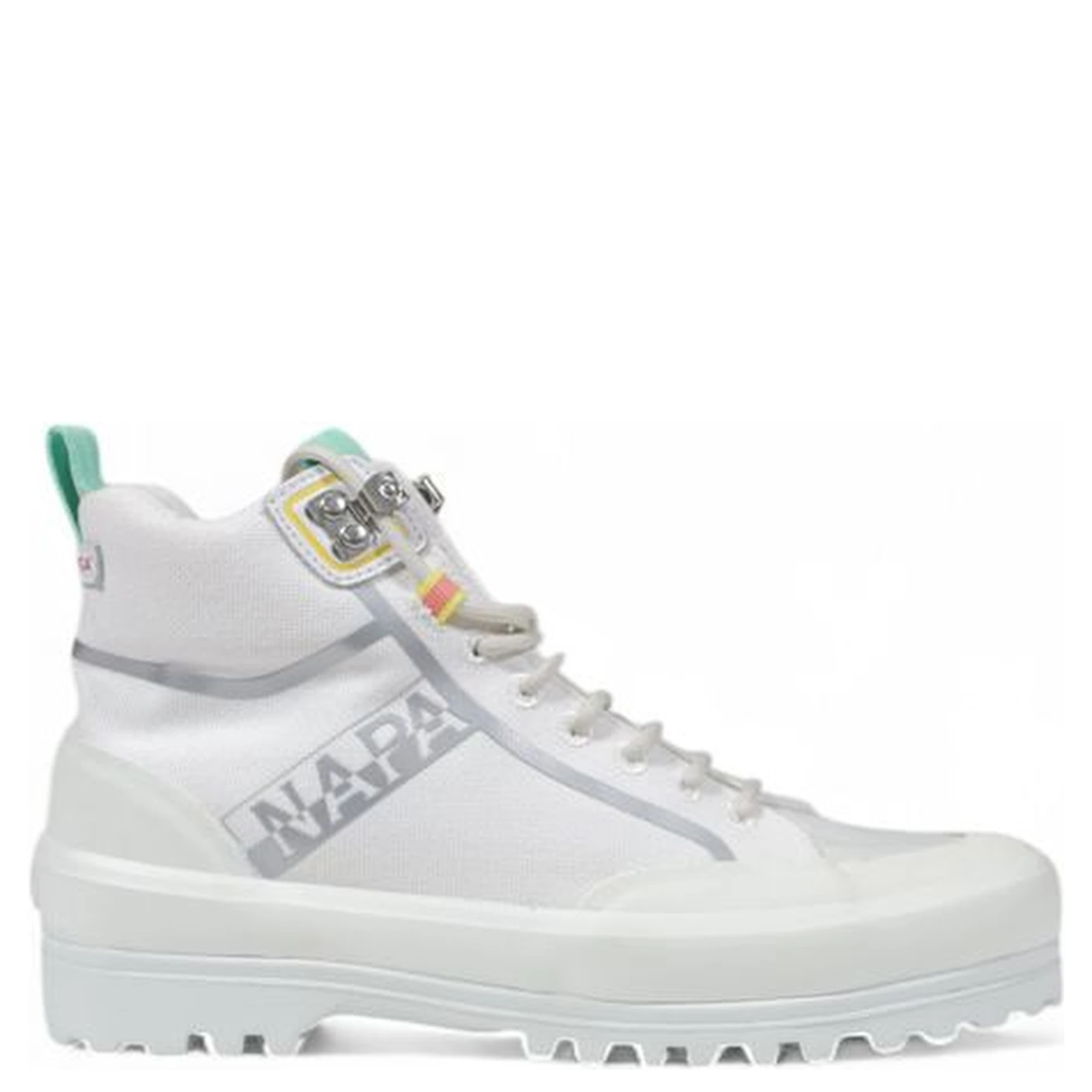 White Fabric Chunky Sneakers