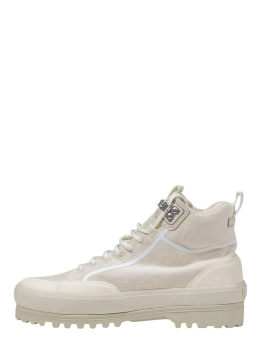 Beige Fabric Sneakers