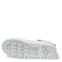 White Fabric Chunky Sneakers