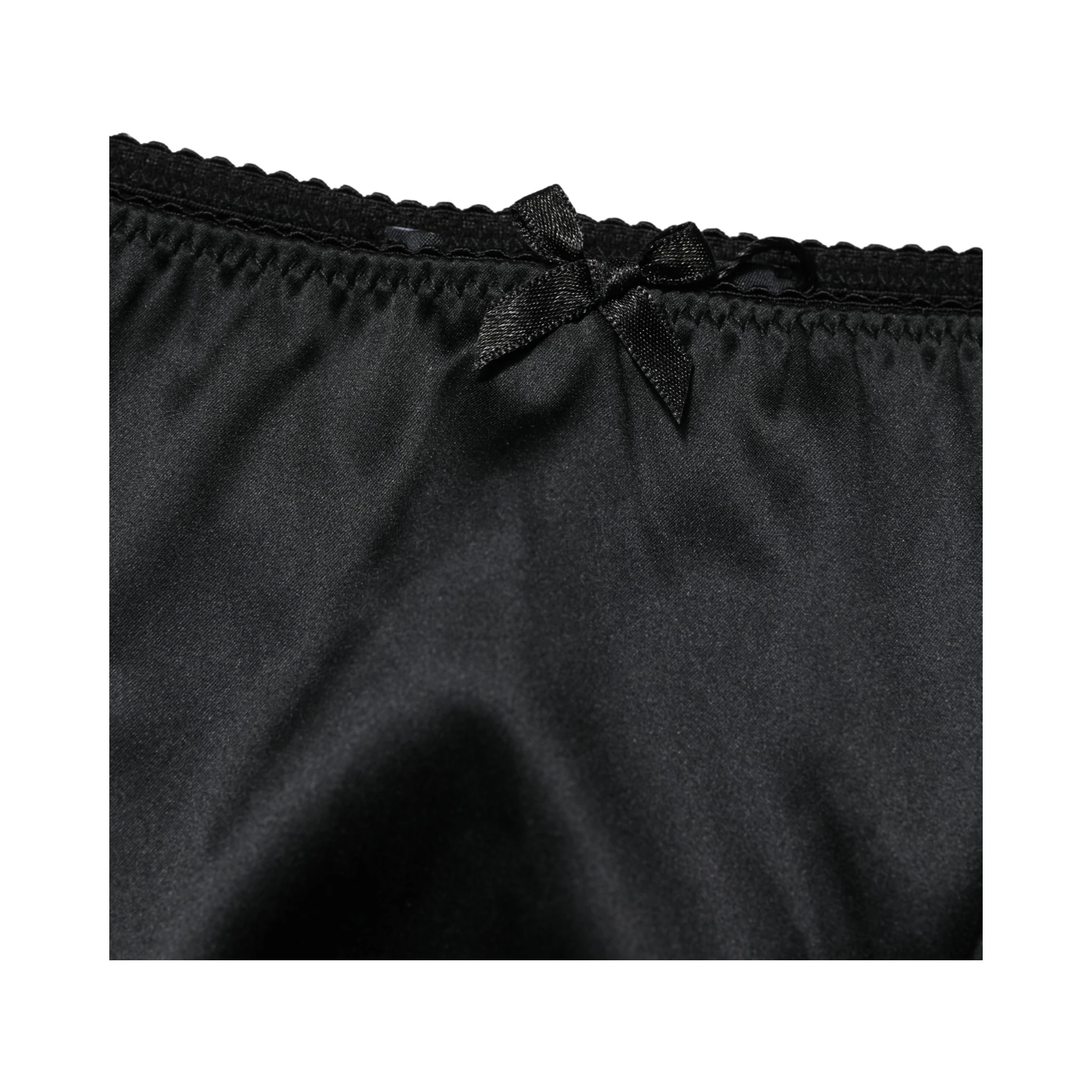 Black Silk Stretch Mid Waist Brief Panty Underwear