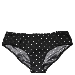 Black Polka Dots Mid Waist Brief Panty Underwear