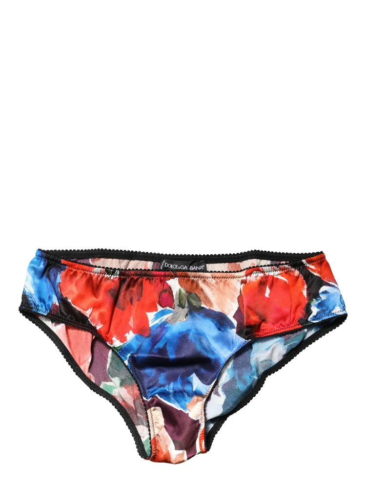 Multicolor Floral Mid Waist Brief Panty Underwear
