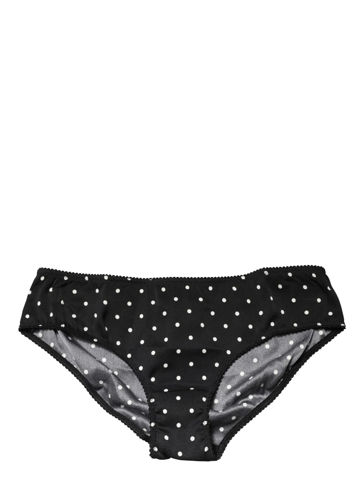 Black Polka Dots Mid Waist Brief Panty Underwear alternative