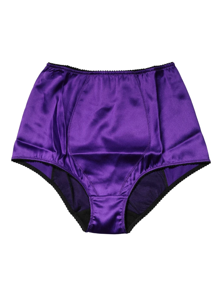 Purple Silk Blend High Waist Girdle Panty Underwear alternative