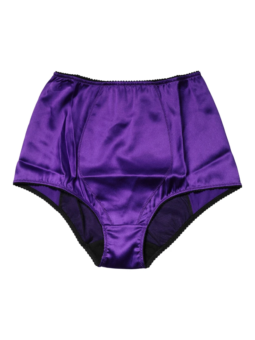 Purple Silk Blend High Waist Girdle Panty Underwear