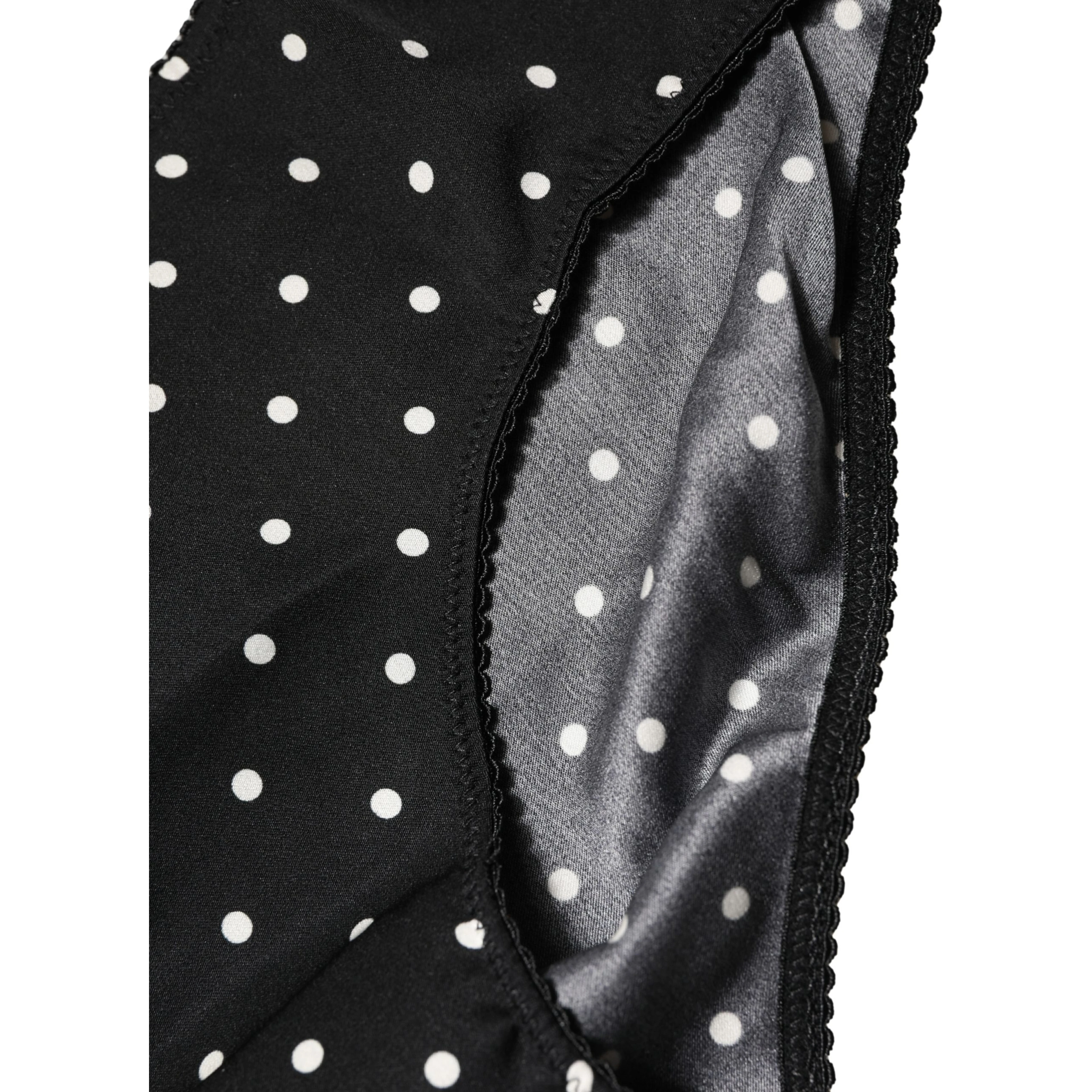 Black Polka Dots Mid Waist Brief Panty Underwear