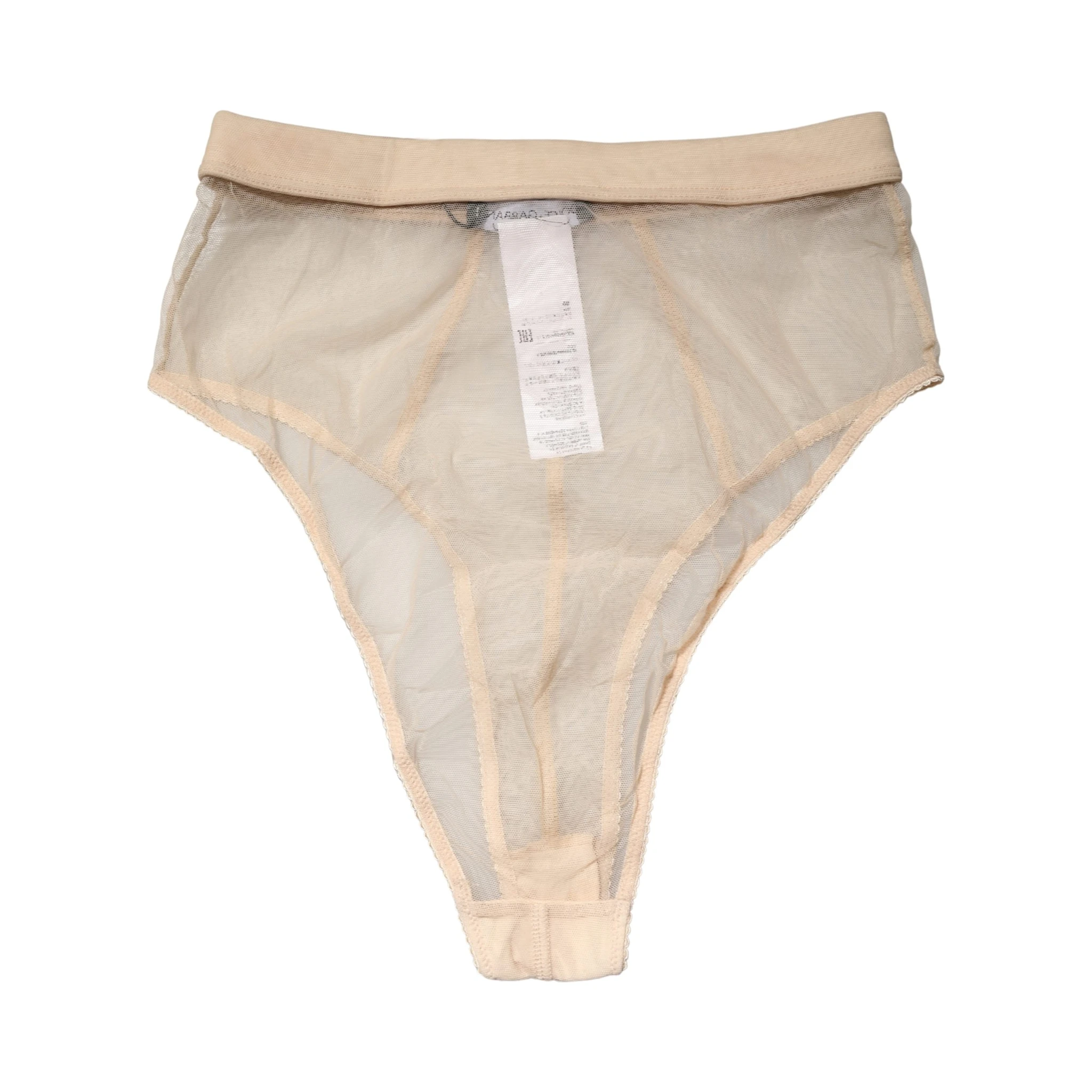 Beige Silk Blend High Waist Brief Panty Underwear