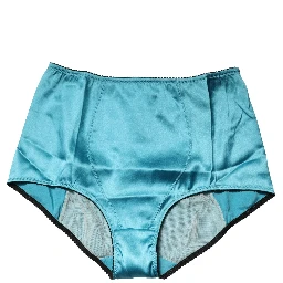 Blue Silk Blend High Waist Girdle Panty Underwear