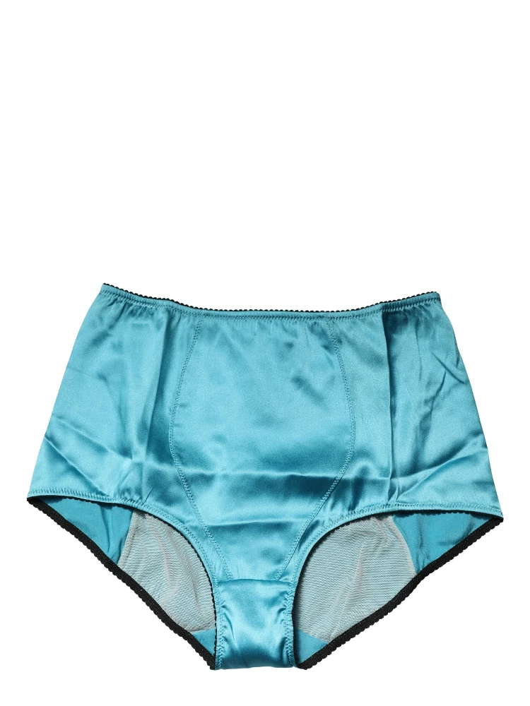 Blue Silk Blend High Waist Girdle Panty Underwear alternative