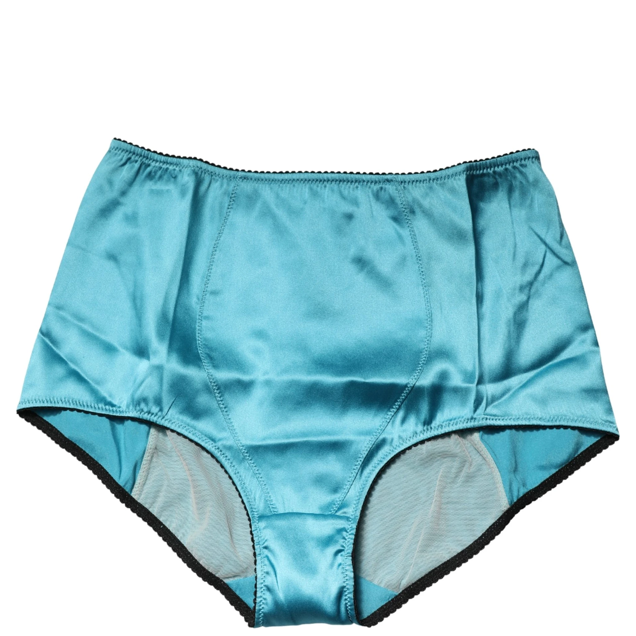 Blue Silk Blend High Waist Girdle Panty Underwear