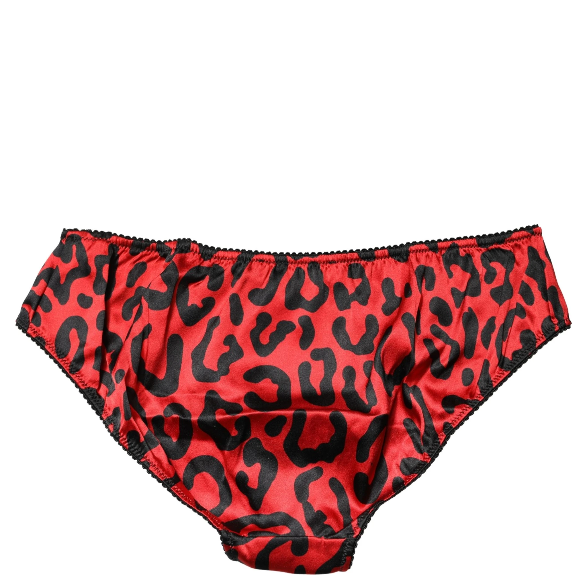 Black Red Leopard Mid Waist Brief Panty Underwear