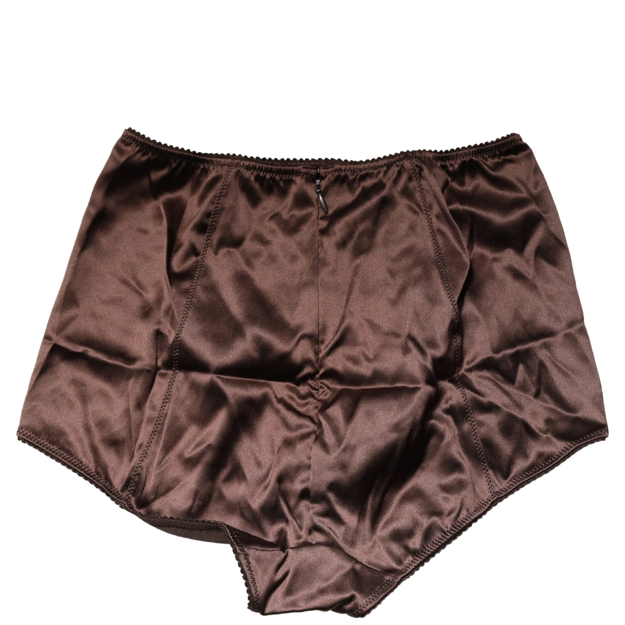 Brown Silk Blend High Waist Girdle Panty Underwear