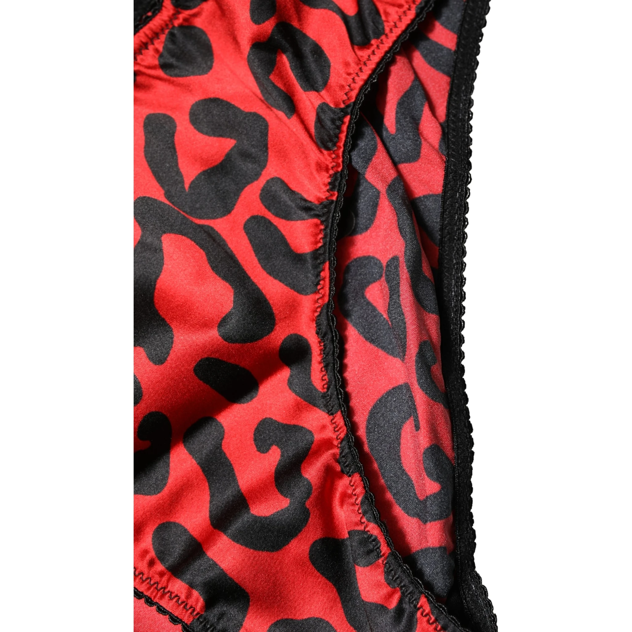 Black Red Leopard Mid Waist Brief Panty Underwear