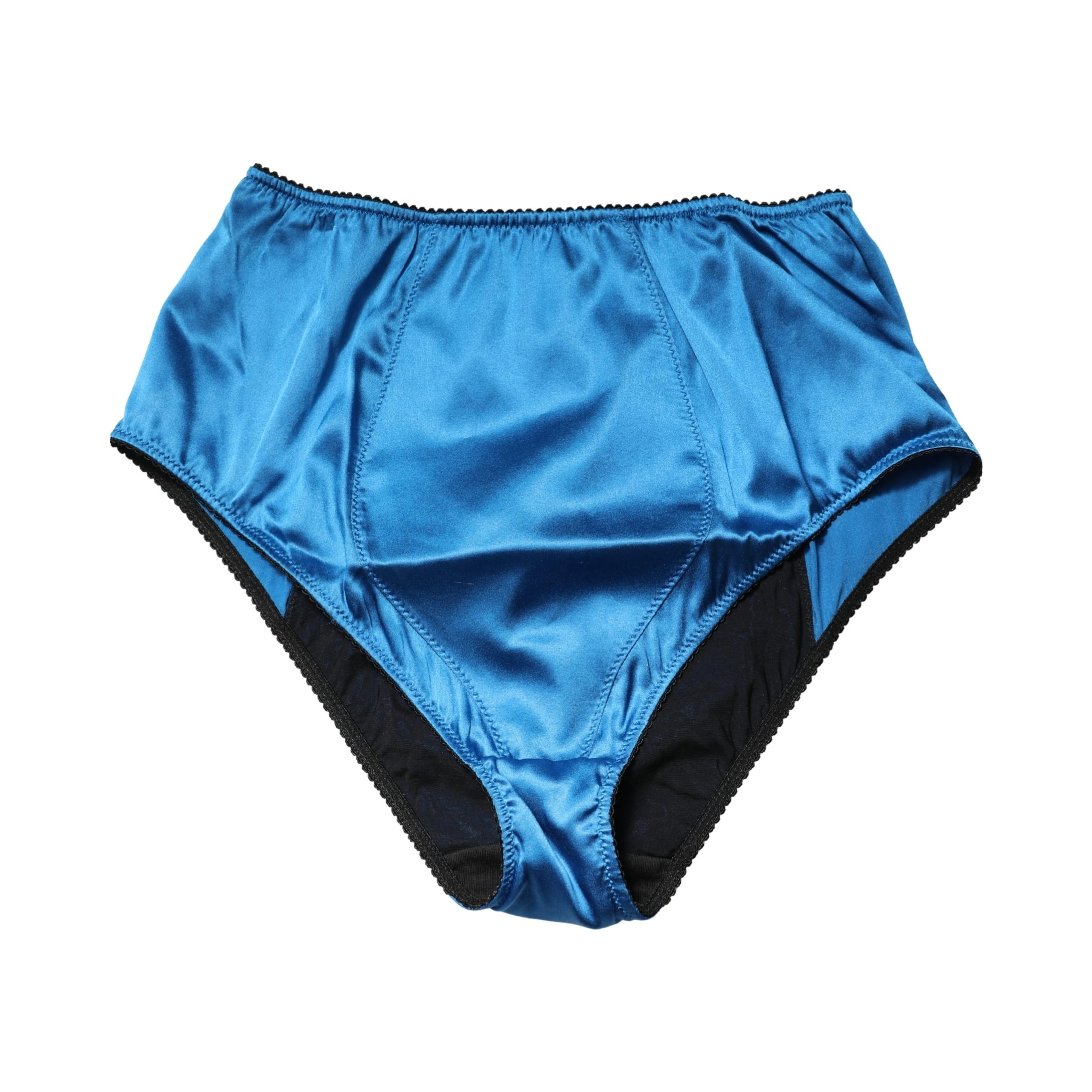 Blue Silk Blend High Waist Girdle Panty Underwear