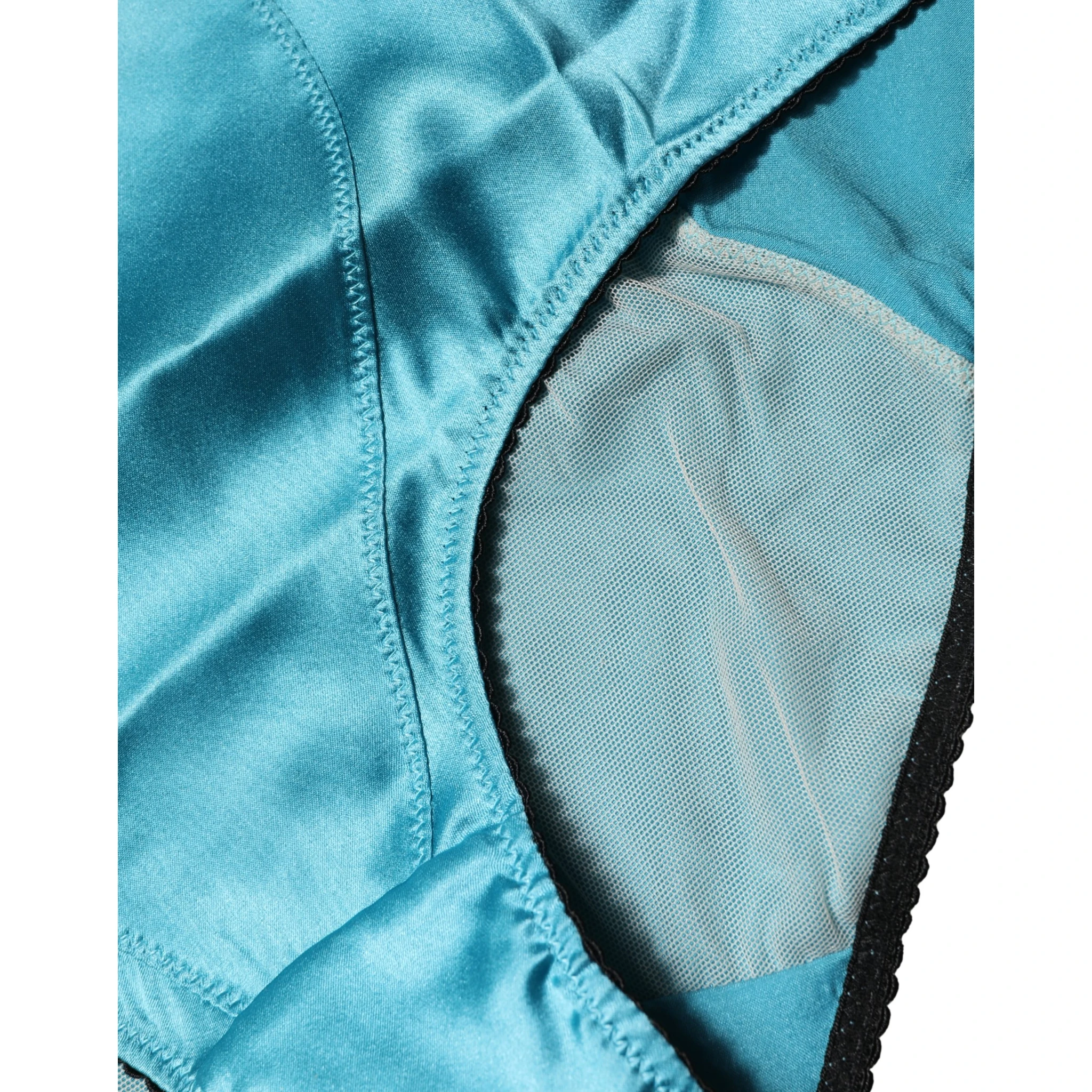 Blue Silk Blend High Waist Girdle Panty Underwear