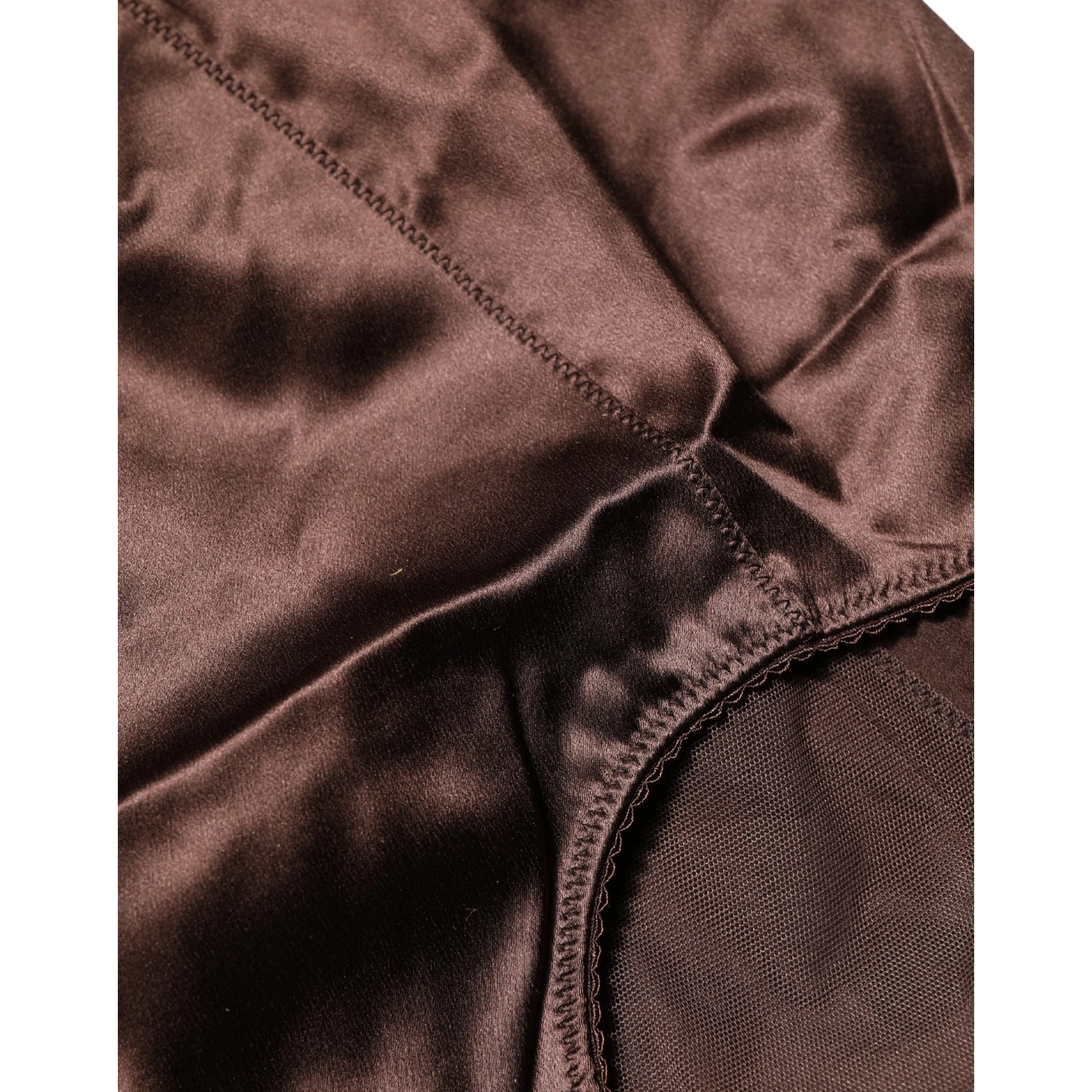 Brown Silk Blend High Waist Girdle Panty Underwear