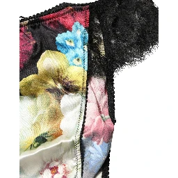 Black Floral Lace Mid Waist Brief Panty Underwear