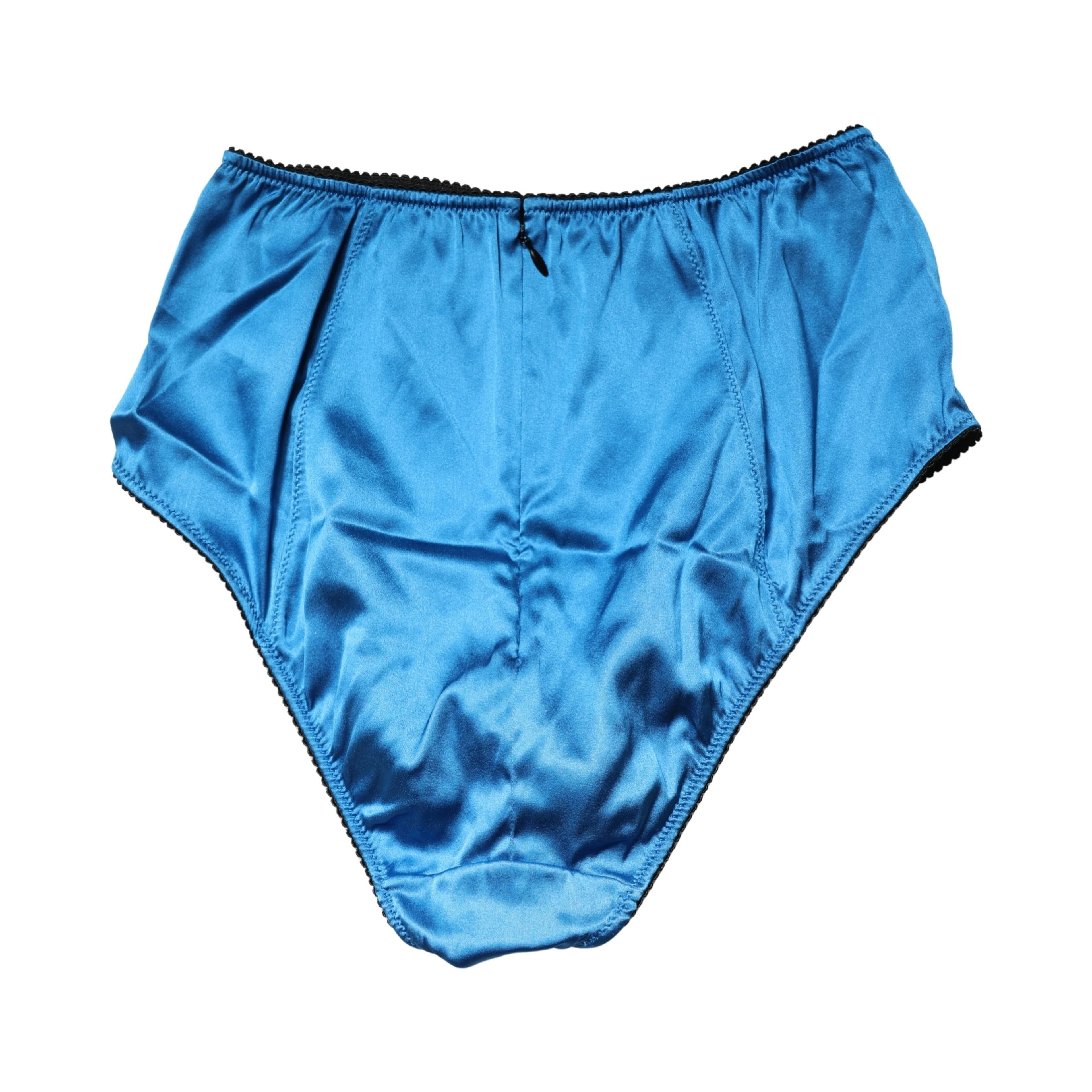 Blue Silk Blend High Waist Girdle Panty Underwear