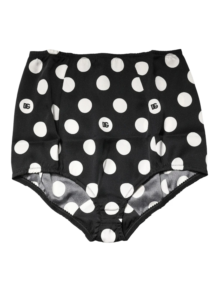 Black Polka Dot High Waist Girdle Panty Underwear