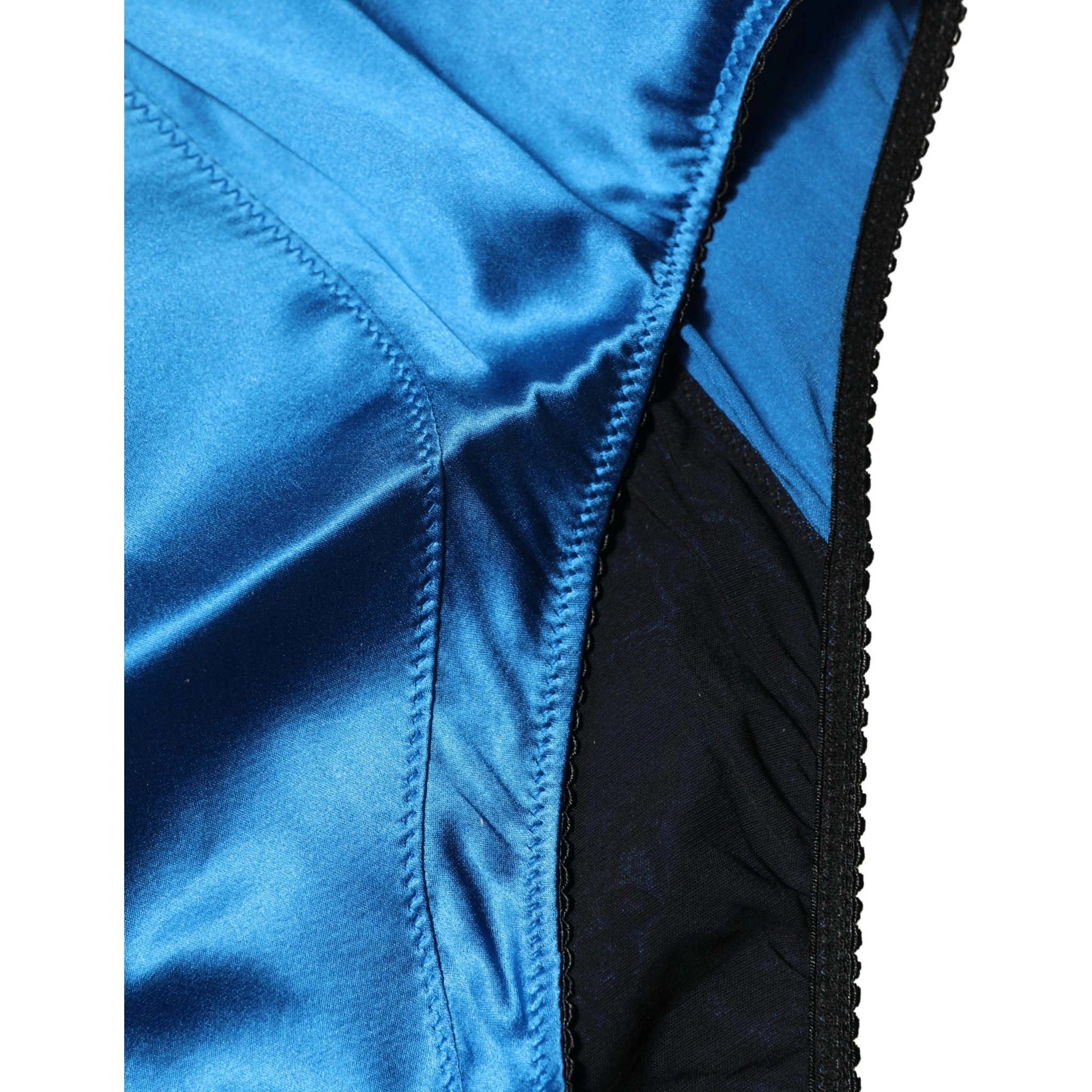 Blue Silk Blend High Waist Girdle Panty Underwear