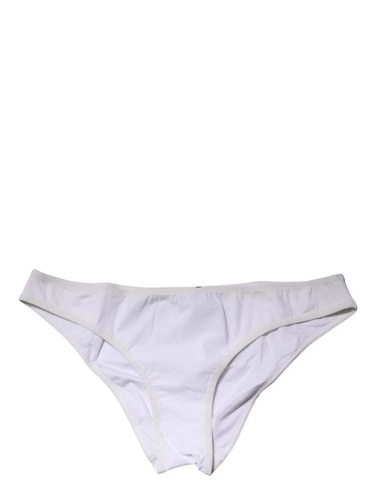 White Nylon Stretch Mid Waist Brief Panty Underwear