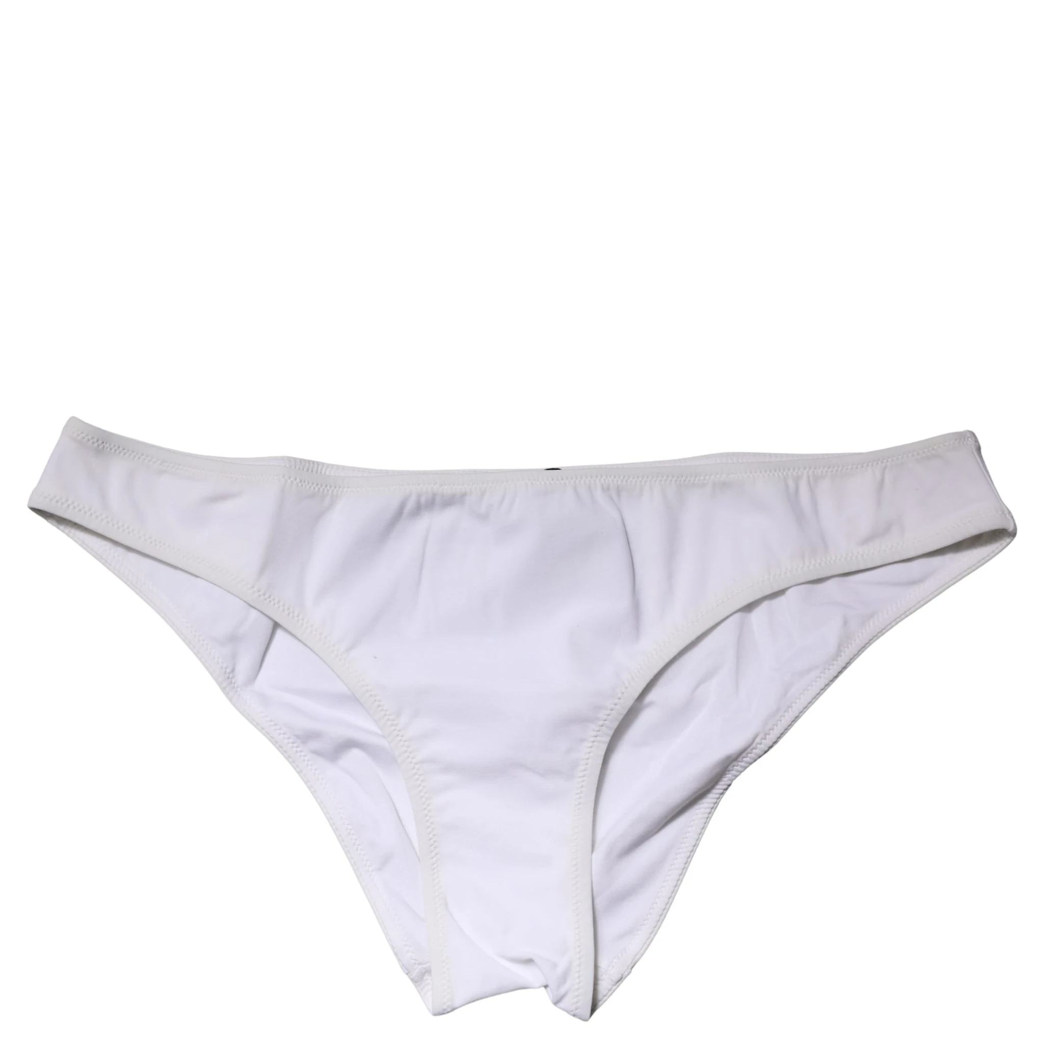 White Nylon Stretch Mid Waist Brief Panty Underwear