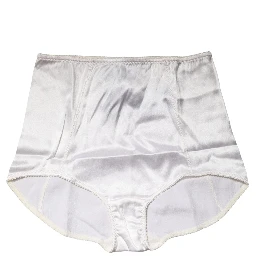 White Silk Blend High Waist Girdle Panty Underwear