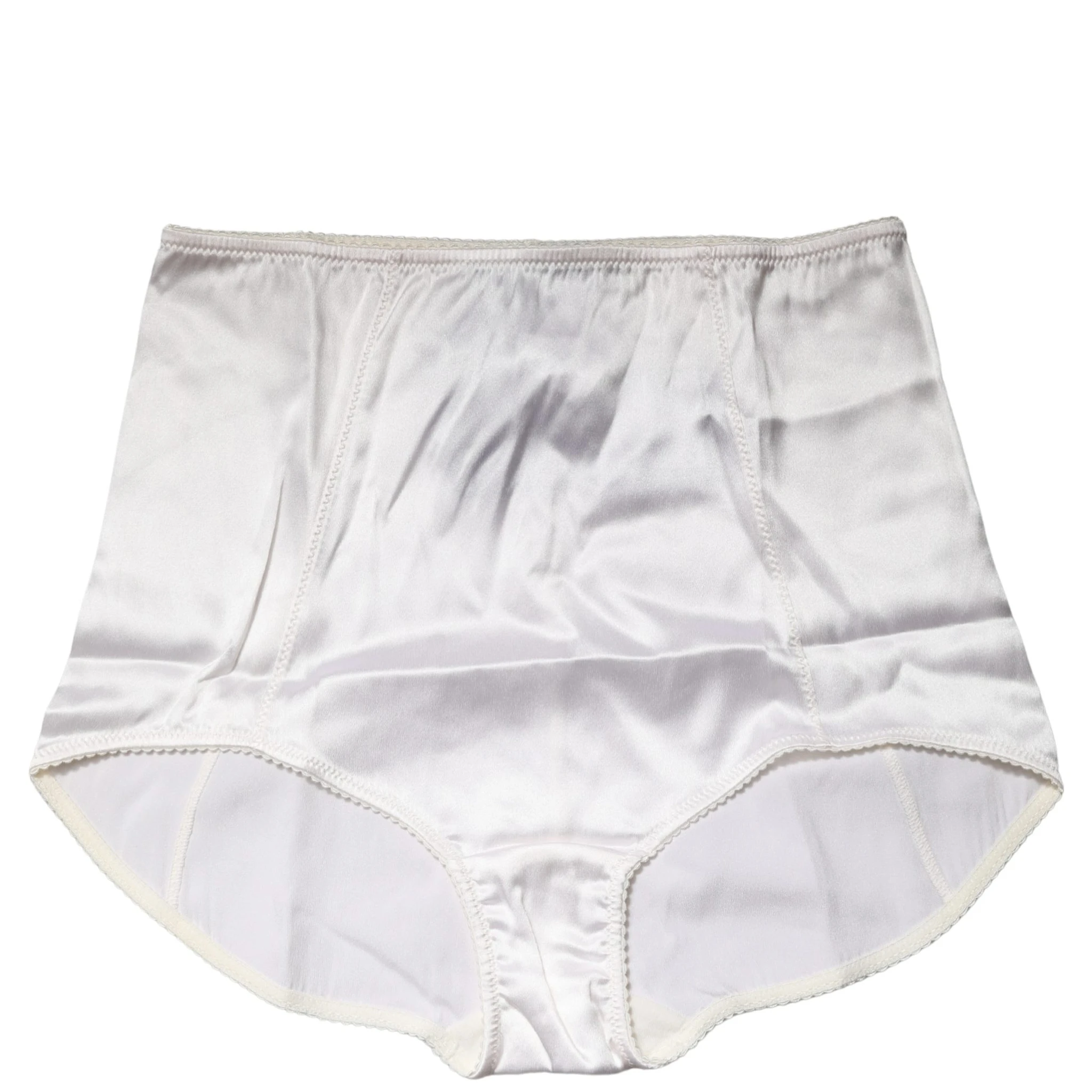 White Silk Blend High Waist Girdle Panty Underwear