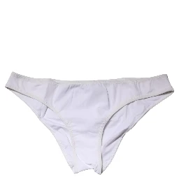 White Nylon Stretch Mid Waist Brief Panty Underwear