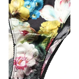 Black Floral Lace Mid Waist Brief Panty Underwear