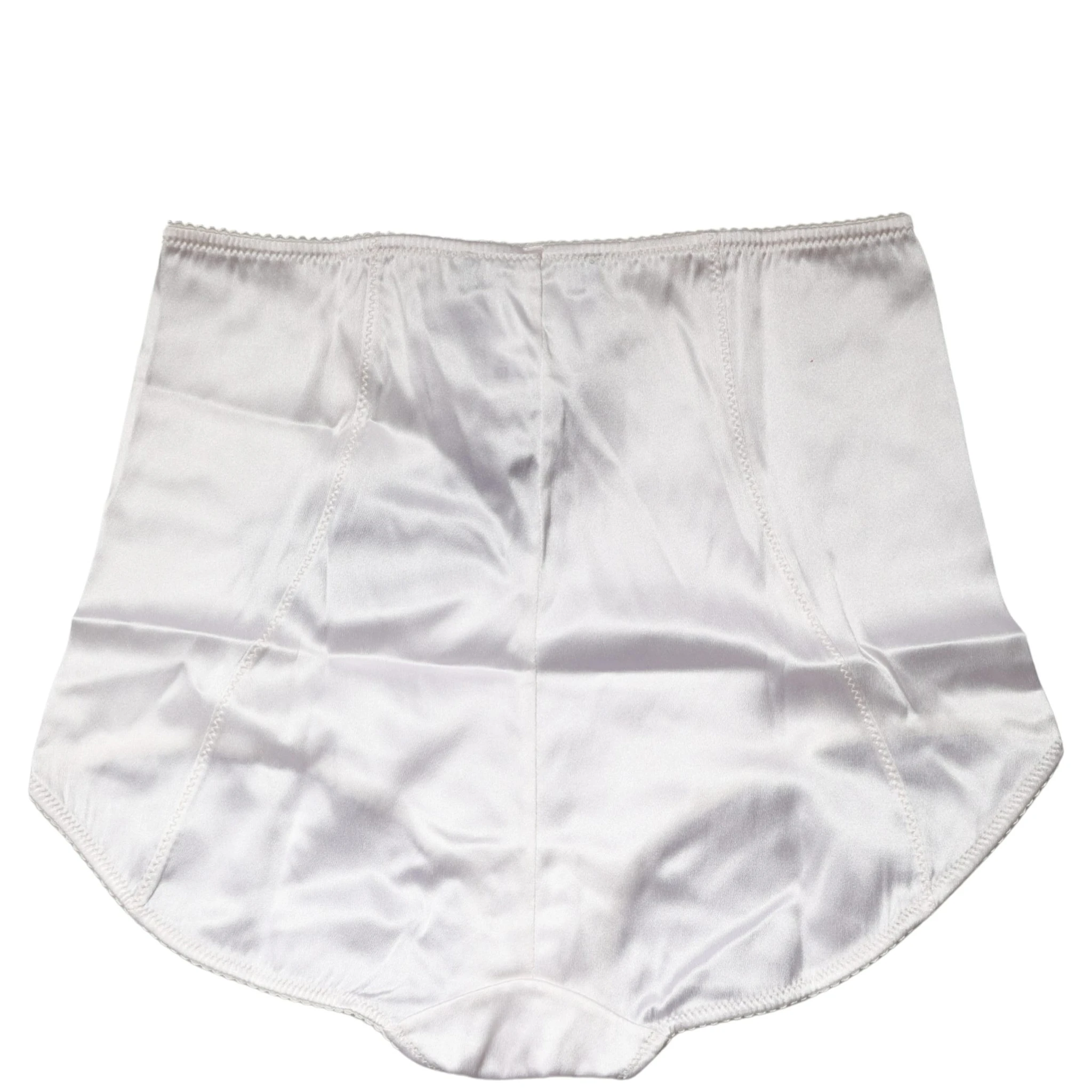 White Silk Blend High Waist Girdle Panty Underwear