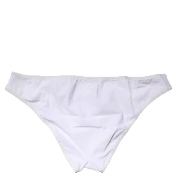 White Nylon Stretch Mid Waist Brief Panty Underwear