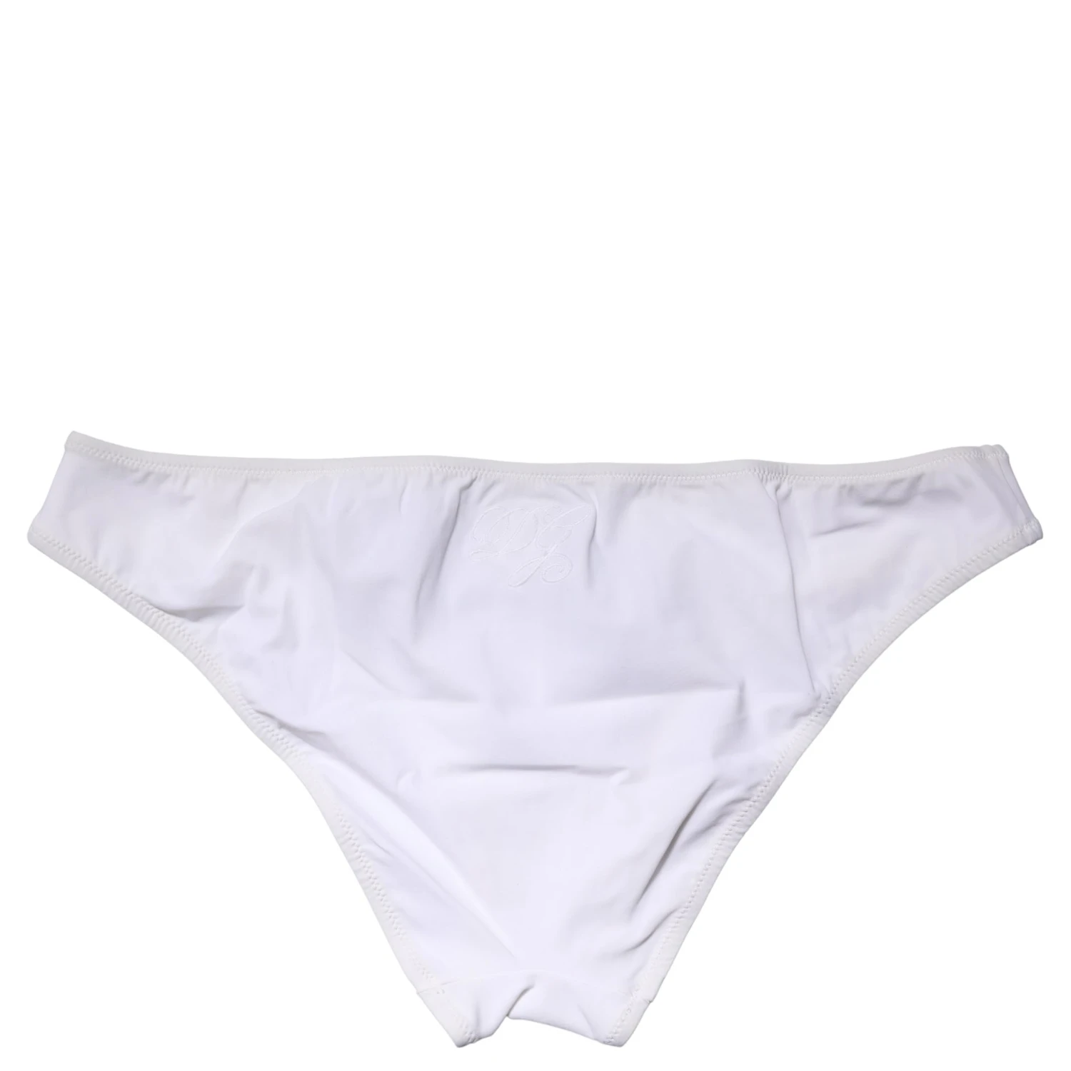 White Nylon Stretch Mid Waist Brief Panty Underwear