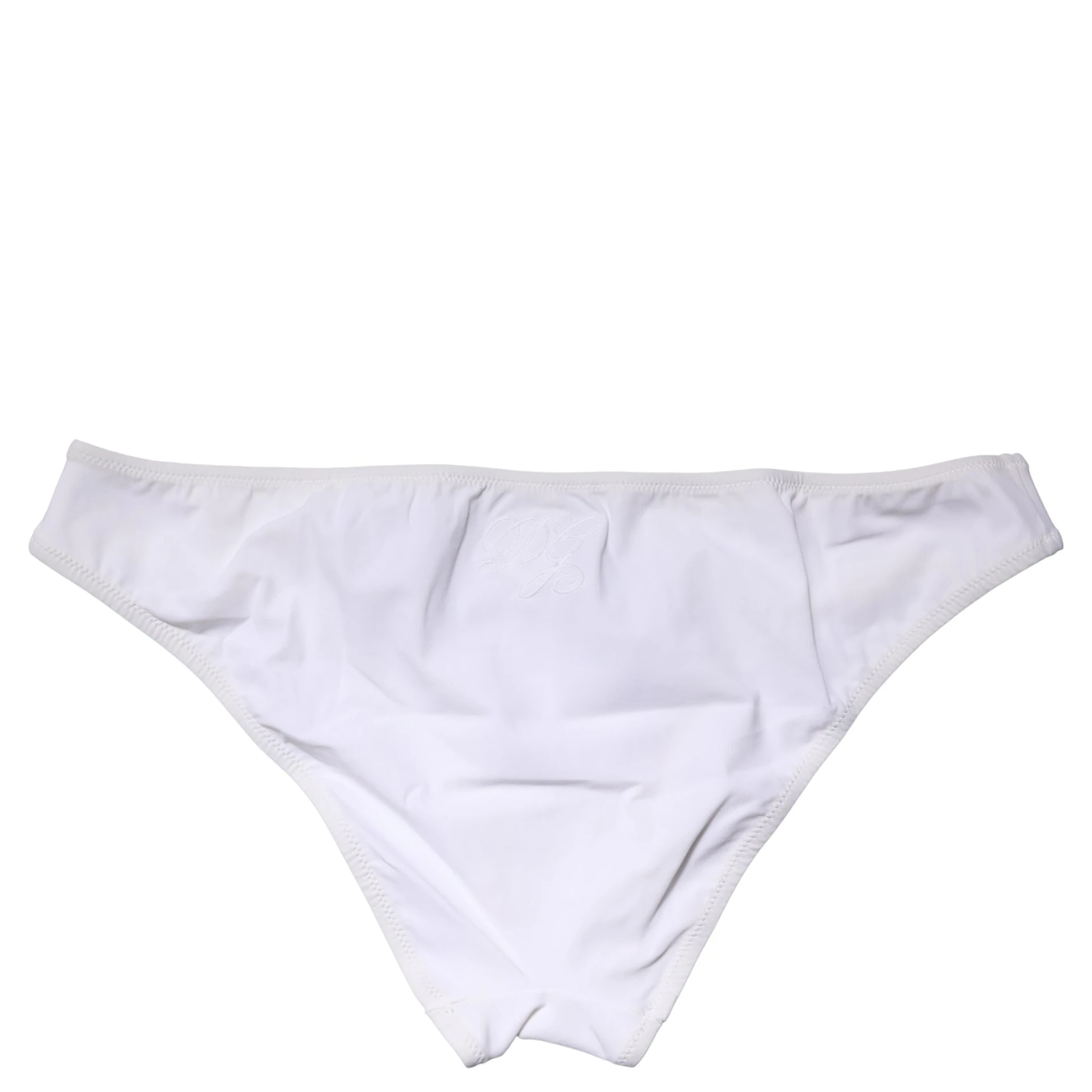 White Nylon Stretch Mid Waist Brief Panty Underwear