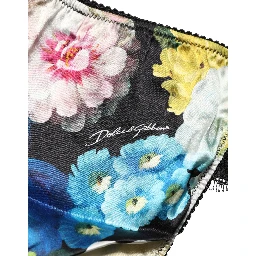 Black Floral Lace Mid Waist Brief Panty Underwear