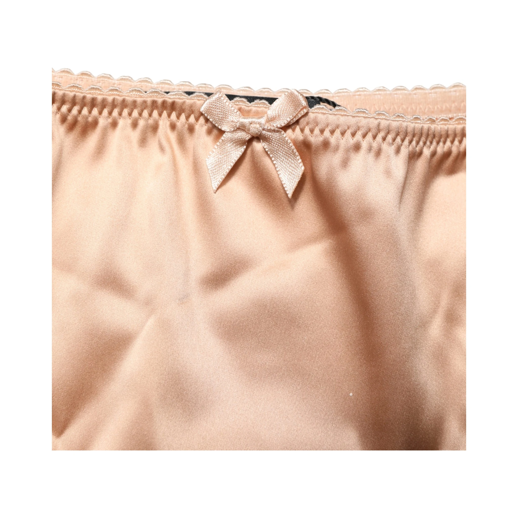 Beige Silk Stretch Mid Waist Brief Panty Underwear