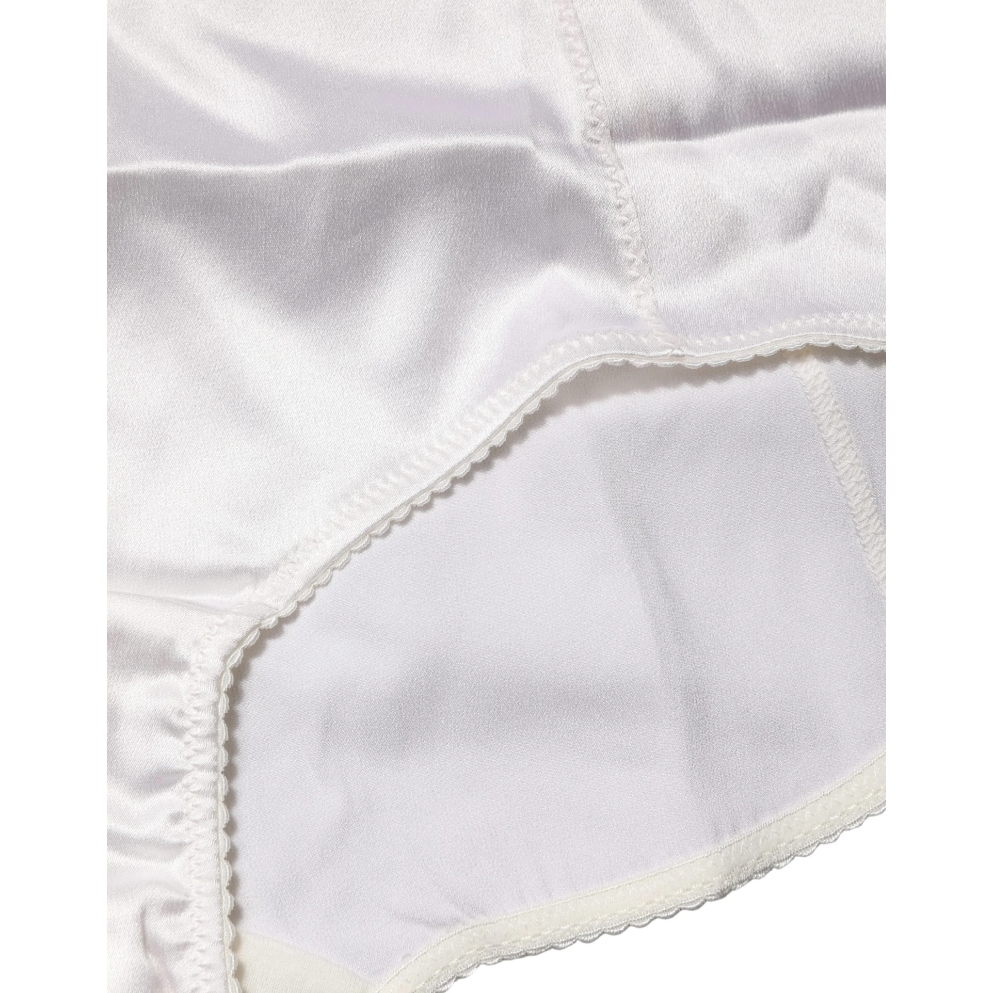 White Silk Blend High Waist Girdle Panty Underwear