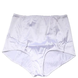 White Silk Blend High Waist Girdle Panty Underwear