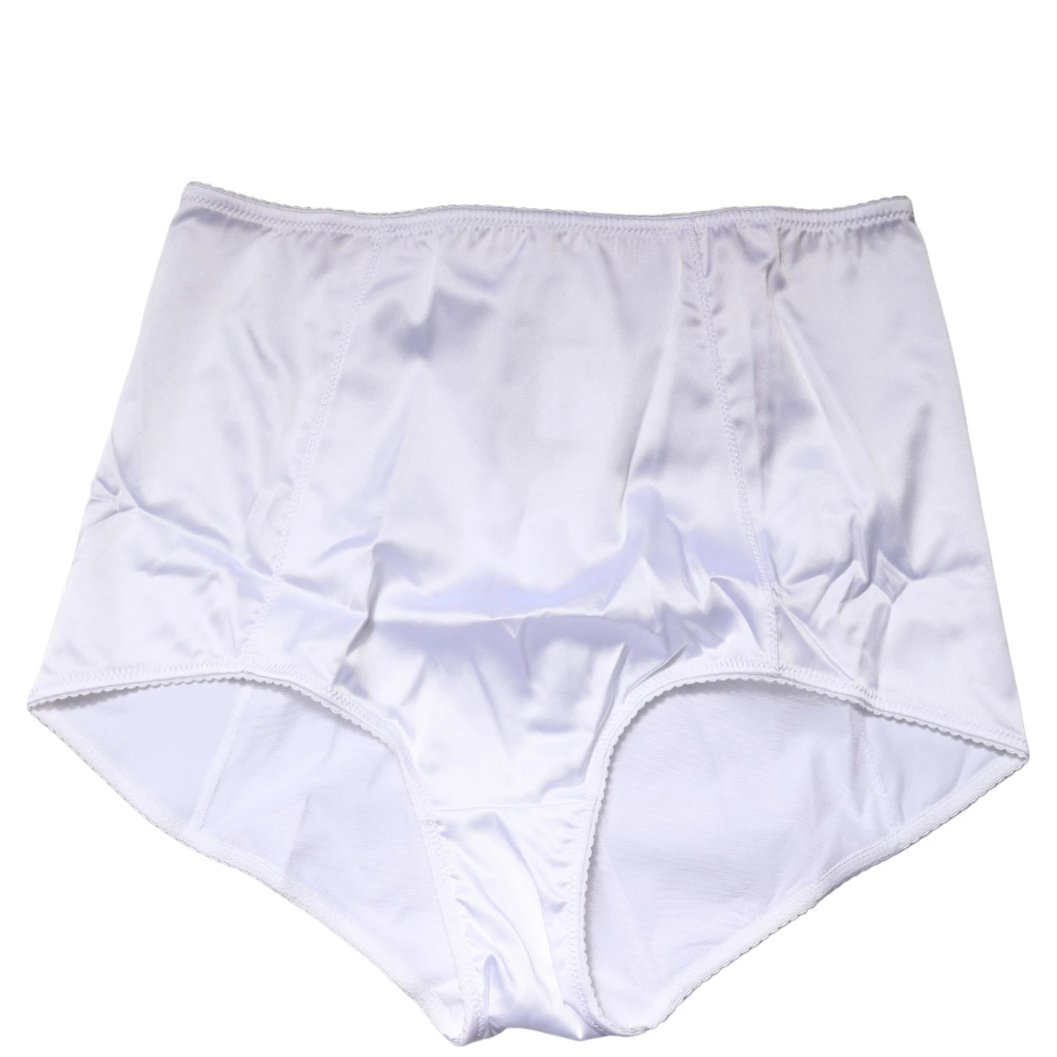 White Silk Blend High Waist Girdle Panty Underwear