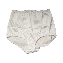 White Silk Blend High Waist Girdle Panty Underwear