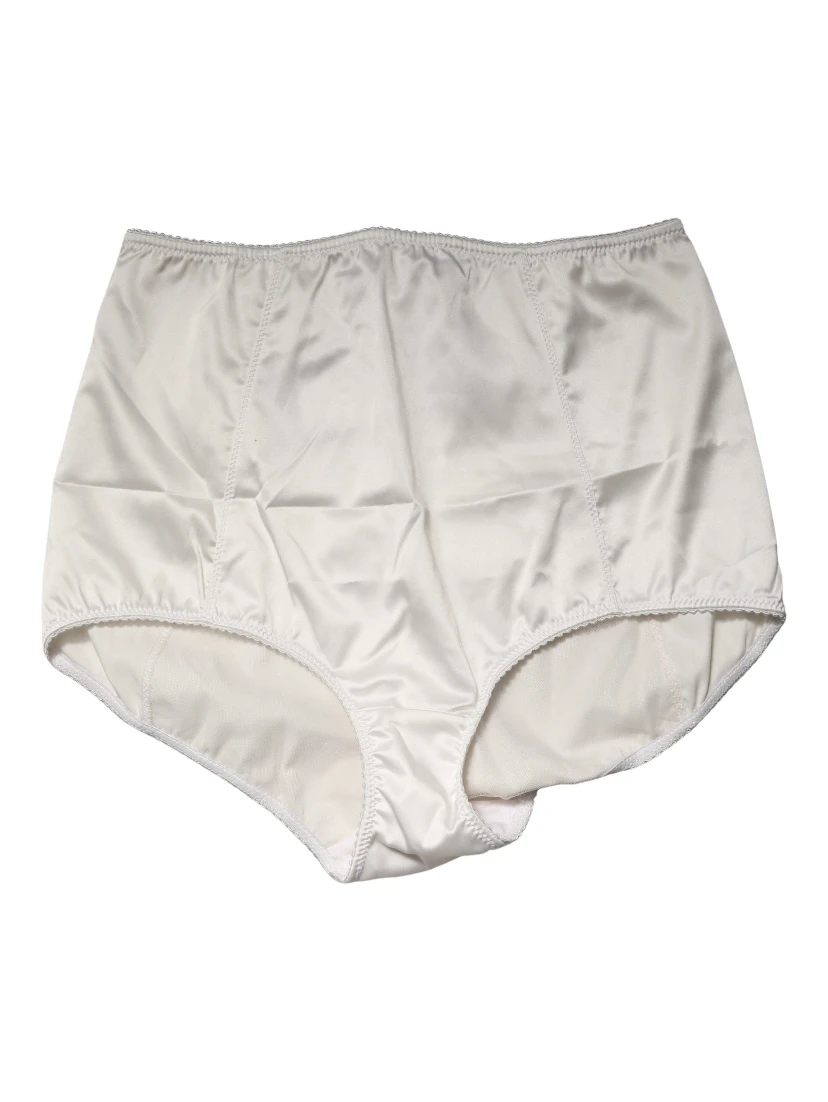 White Silk Blend High Waist Girdle Panty Underwear