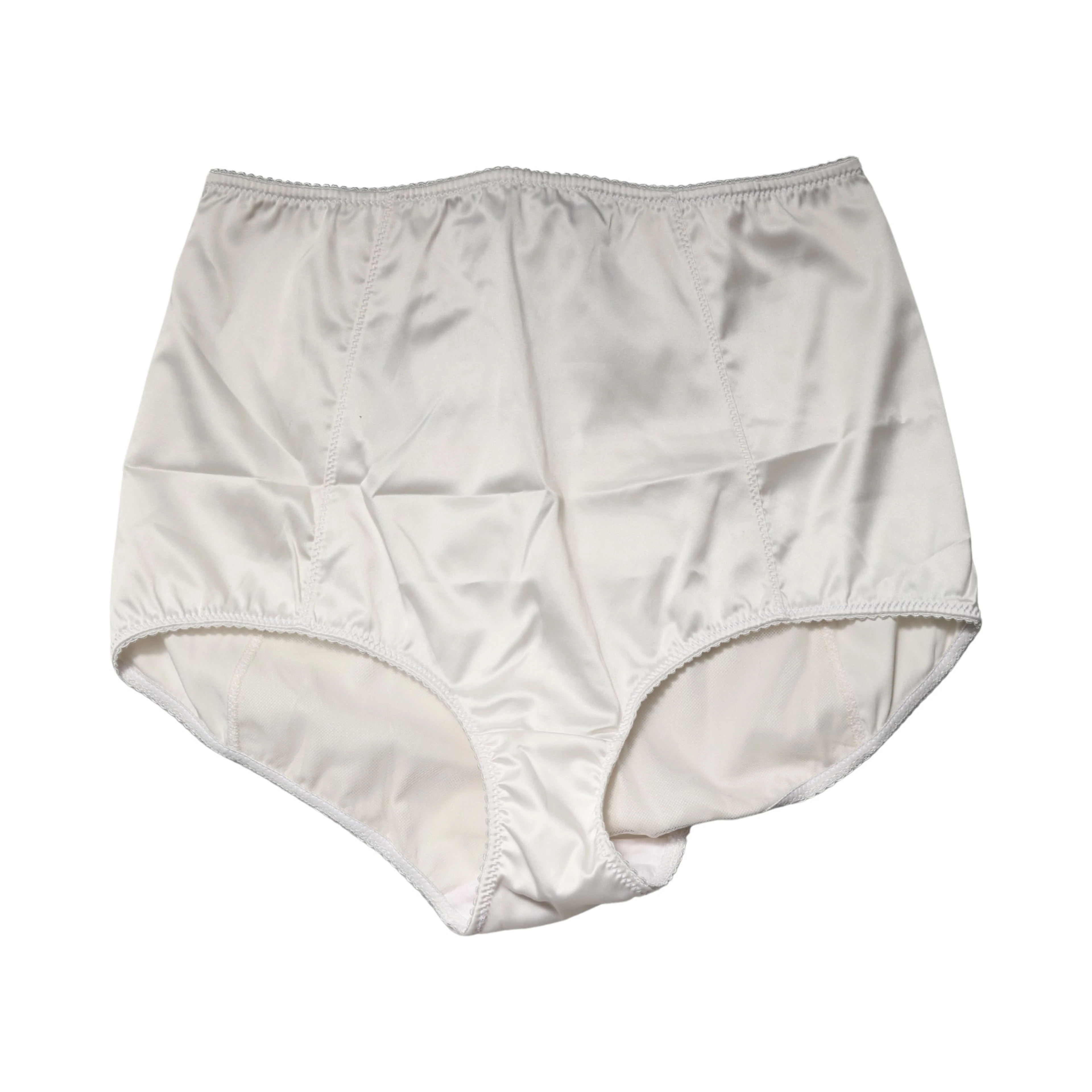 White Silk Blend High Waist Girdle Panty Underwear